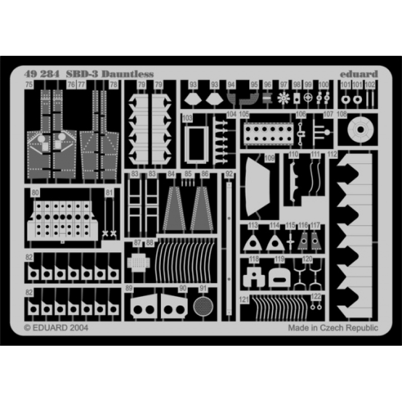 Jeu De Photodécoupe Eduard FE284 Pour Maquette SBD-3 Dauntless Au 1:48 - Détails Réalistes