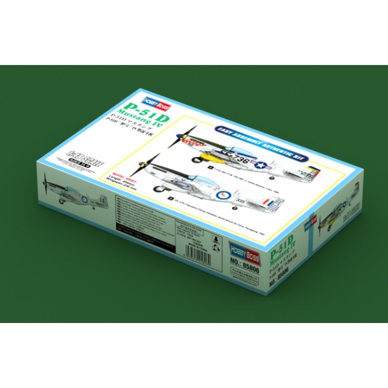 Hobbyboss 85806 Modellino Aereo P-51D Mustang IV Fighter In Scala 1:48, Kit Di Montaggio Con Oltre 40 Pezzi, Apertura Alare 236 Mm, Dettagli Incisi - 2