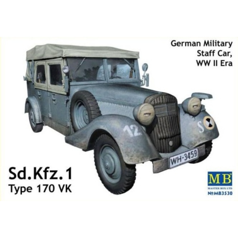 Masterbox 1:35 - Modellino Scala Sd.Kfz.2 Type 170VK Auto Militare Tedesca Con Radio WWII