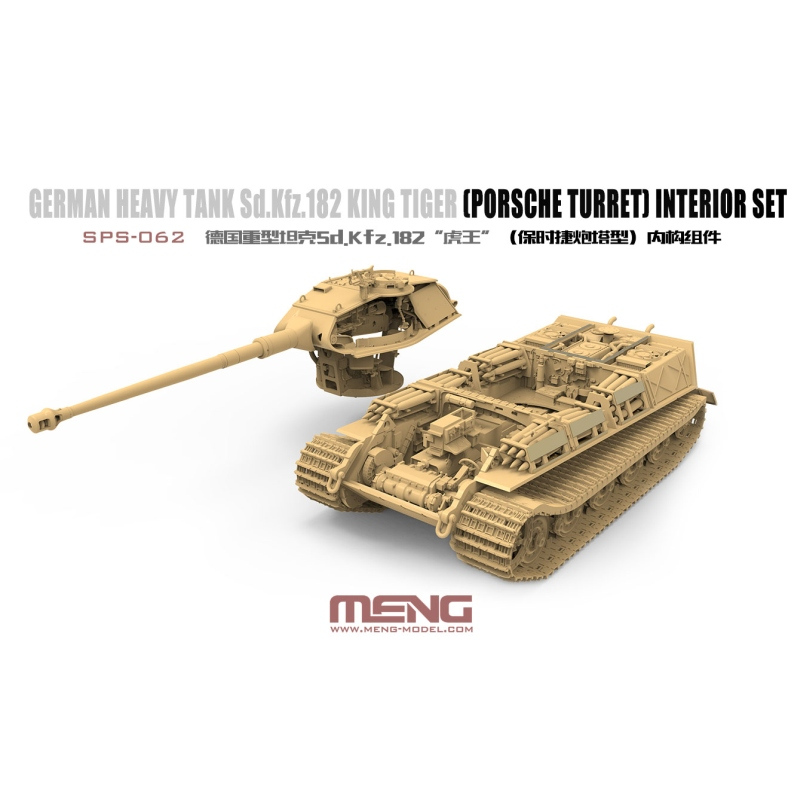 German King Tiger Porsche Turret Interior Set Meng Model 1 35