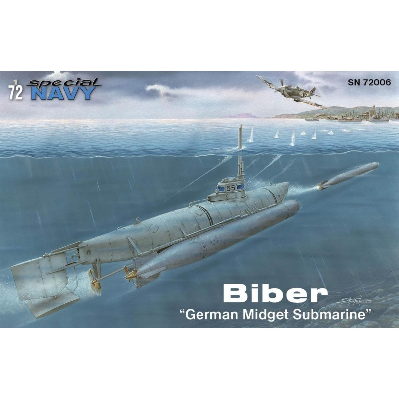 SpecialNavy Kleinst-U-Boot Kleinkampfbände Biber German Midget Submarine 1:72 