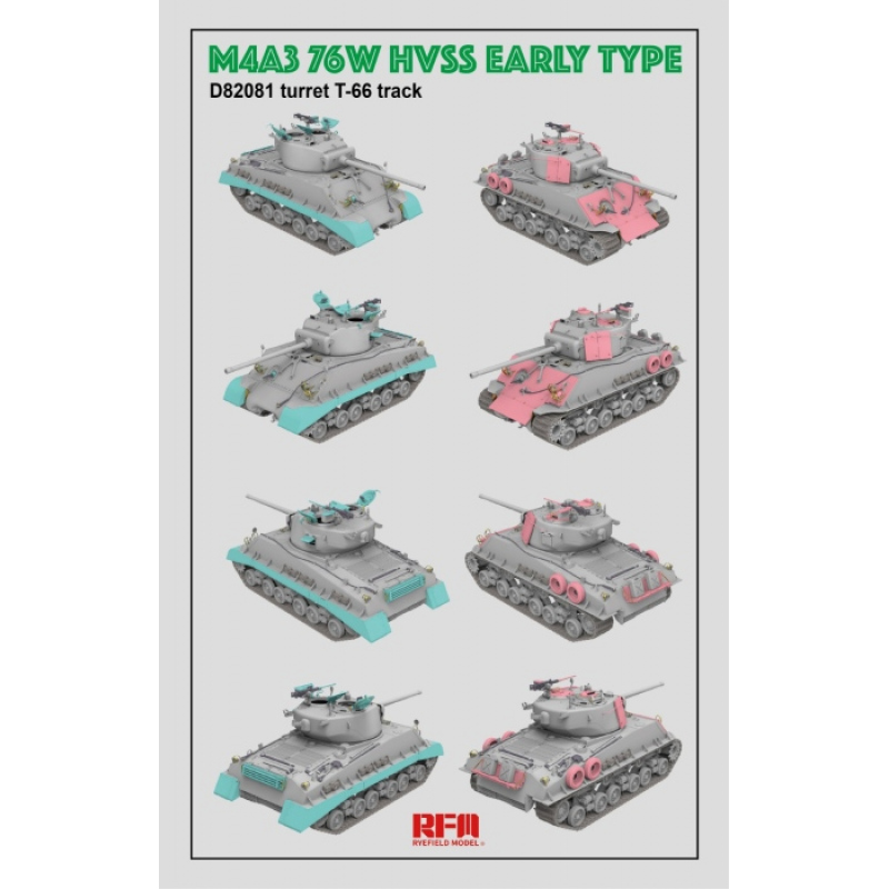 Rye Field Model 5092 1/35 Mô Hình Xe Tăng M4A3 76W HVSS Early Type