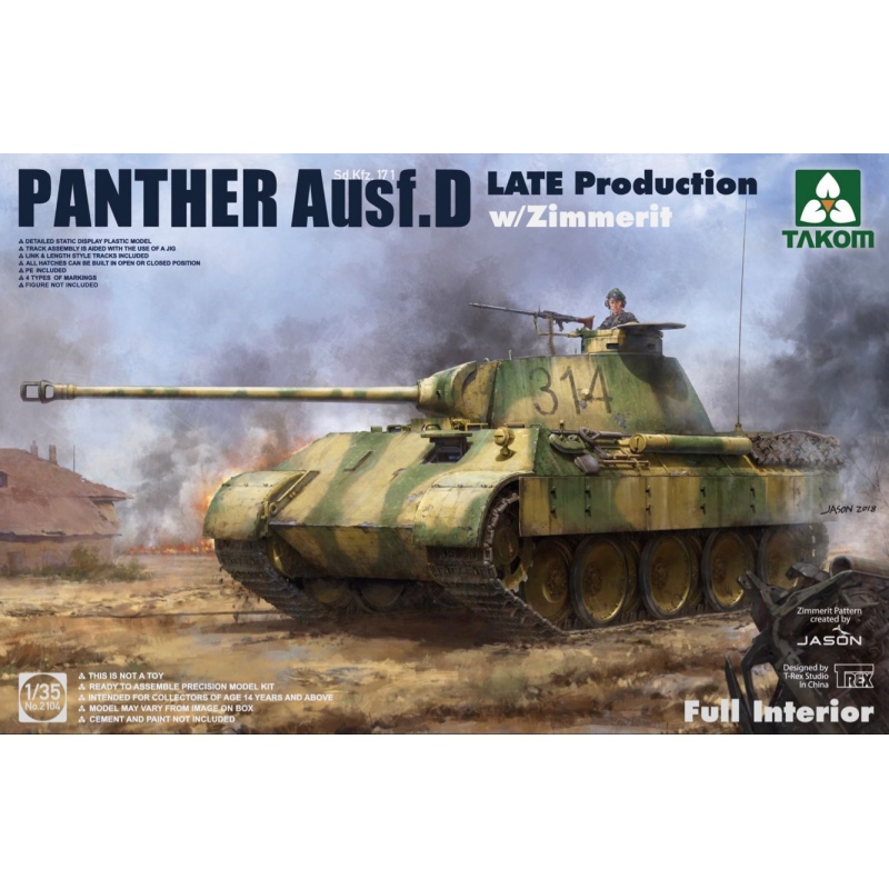 Panzer V Panther Ausf D Spat Mit Interior Zimmerit Takom 1 35