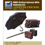 WWII Civilian Suitcase w. Umbrella Set - Bronco 1/35