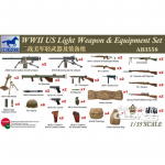 WWII US Light Weapon & Equipment Set - Bronco 1/35