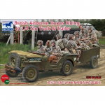 British Airborne Troops Riding in 1/4 ton Truck & Trailer...