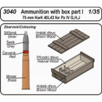 75mm Munition & Box für KwK 40 L/43 - CMK 1/35