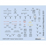 Hawker Typhoon stencils 1/48 for HASEGAWA