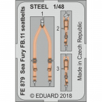 Sea Fury FB.11 seatbelts STEEL - 1/48