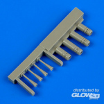 F4U-5 Corsair night gun barrels without pylons, for Hasegawa