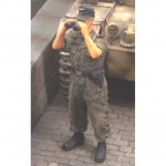 Waffen SS Tanker looking trough Binoculars WWII - Royal...