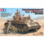 Pz.Kpfw.IV Ausf.F & Motorcycle Set North Africa - Tamiya...