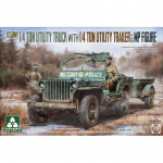 U.S.Army 1/4 ton Utility Truck w.Trailer & MP Figure -...