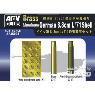 German 8,8cm L/71 Shell (Brass) - AFV Club 1/35