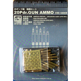 20 Pdr. Gun Ammo (Brass) - AFV Club 1/35