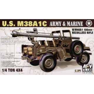 U.S. M38A1C w. M40A1 106mm Rec. Rifle - AFV Club 1/35