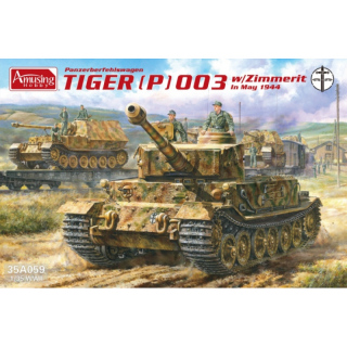 Pz.Bef.Wg. Tiger (P) 003 w. Zimmerit (May 1944) - Amusing Hobby 1/35