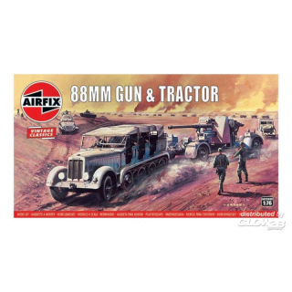 88mm Flak Gun & Tractor, Vintage Classic