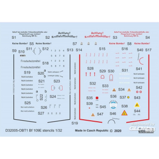 Bf 109E stencils for Eduard