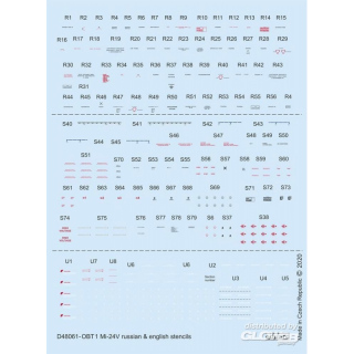 Mi-24V stencils Russian & English for Zvezda