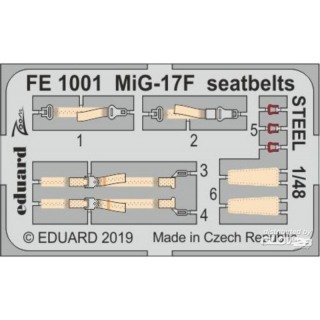 MiG-17F seatbelts STEEL for Hobby Boss