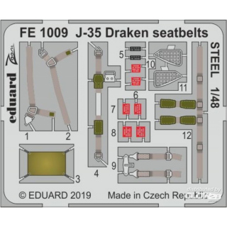 J-35 Draken seatbelts STEEL for Hasegawa