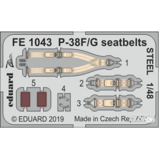P-38F/G seatbelts STEEL for Tamiya
