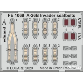 A-26B Invader seatbelts STEEL for ICM