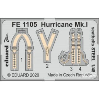 Hurricane Mk.I seatbelts STEEL for Airfix