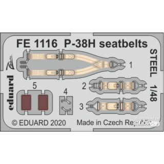 P-38H seatbelts STEEL for Tamiya