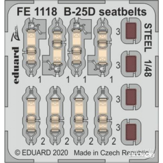 B-25D seatbelts STEEL for Revell