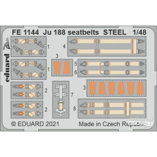 Ju 188 seatbelts STEEL 1/48 for REVELL
