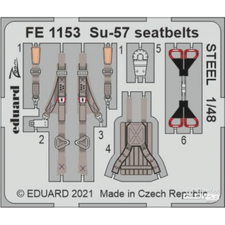 Su-57 seatbelts STEEL 1/48 for ZVEZDA