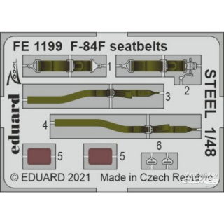 F-84F seatbelts STEEL 1/48 for KINETIC