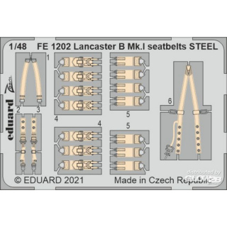 Lancaster B Mk.I seatbelts STEEL 1/48 for HKM