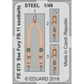 Sea Fury FB.11 seatbelts STEEL - 1/48