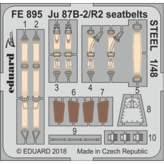 Ju 87B-2/R2 seatbelts STEEL - 1/48