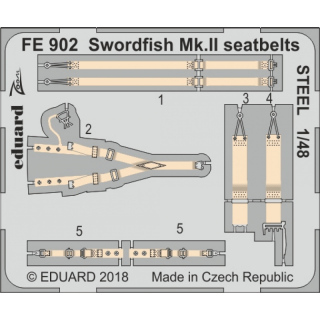 Swordfish Mk.II seatbelts STEEL - 1/48
