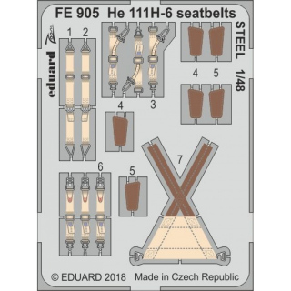 He 111H-6 seatbelts STEEL - 1/48