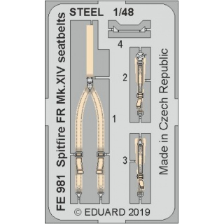 Spitfire FR Mk.XIV seatbelts STEEL - 1/48