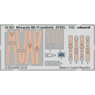 Mosquito Mk.VI seatbelts STEEL - 1/32