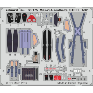 MiG-29A seatbelts STEEL - 1/32