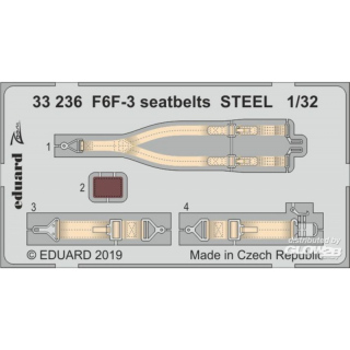 F6F-3 seatbelts STEEL for Trumpeter