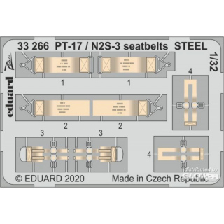 PT-17 / N2S-3 seatbelts STEEL for ICM