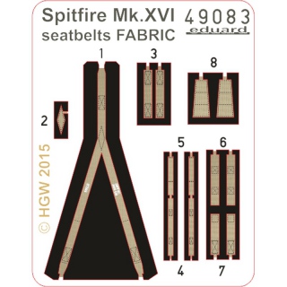 Spitfire Mk.XVI Seatbelts FABRIC - 1/48
