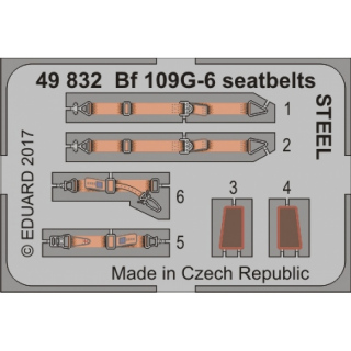 Messerschmitt Bf 109G-6 Seatbelts STEEL - 1/48