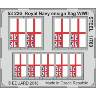 Royal Navy ensign flag WWII STEEL - 1/700