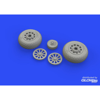 P-51D wheels diamond tread 2 for Eduard
