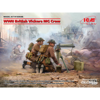 WWII British Vickers MG Crew(Vickers MG & 2 figures)