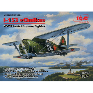 Polikarpov I-153 Chaika WWII Soviet Biplane Fighter - ICM 1/72